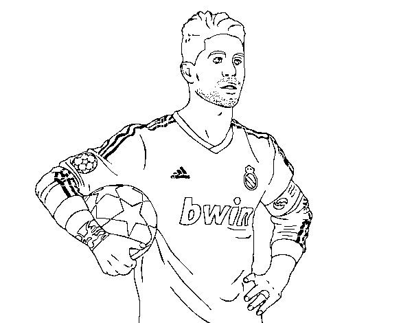 Disegno di Sergio Ramos del Real Madrid da Colorare