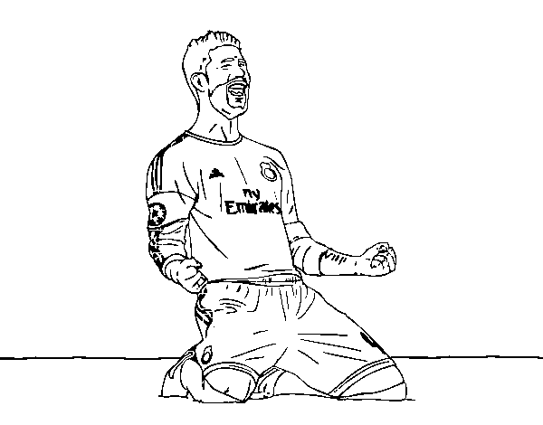 Disegno di Sergio Ramos festeggiare un gol da Colorare