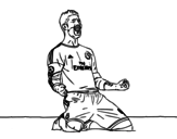 Disegno di Sergio Ramos festeggiare un gol da colorare