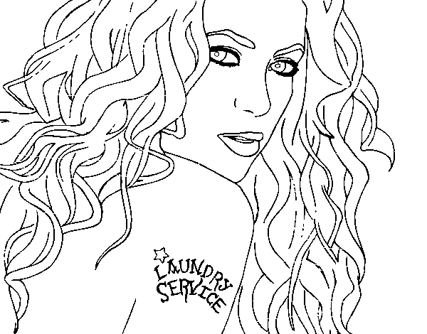 Disegno di Shakira - Laundry Service da Colorare