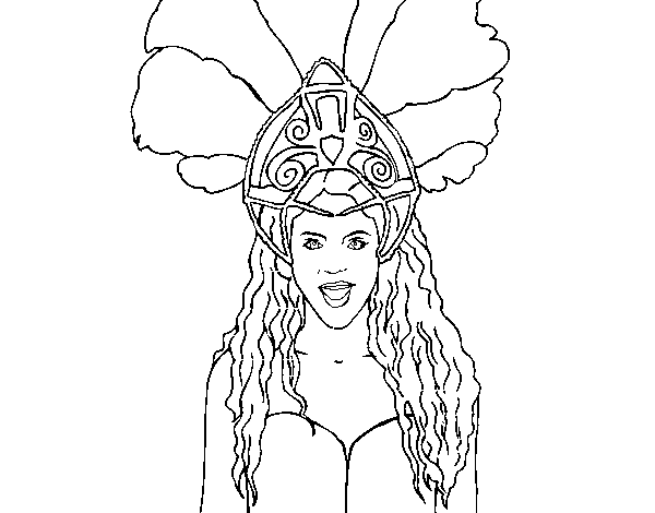 Disegno di Shakira - Waka Waka da Colorare