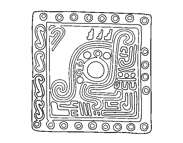 Disegno di Simbolo maya da Colorare