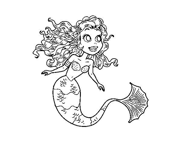 Disegno di Sirena manga da Colorare