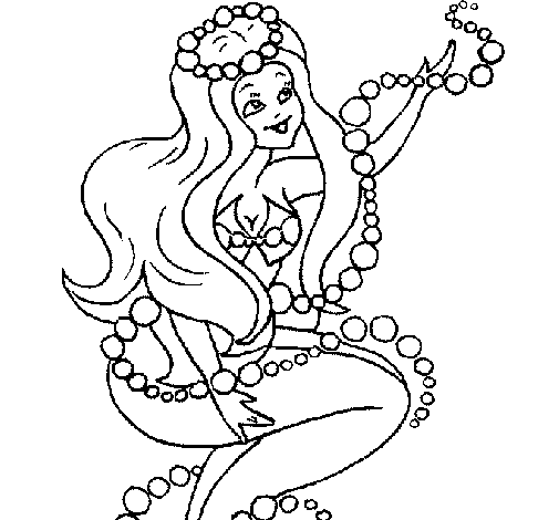 Disegno di Sirena tra mille bollicine  da Colorare