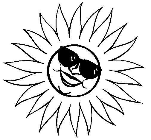 Disegno di Sole con gli occhiali da sole da Colorare