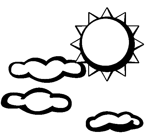Disegno di Sole con nuvole 2 da Colorare