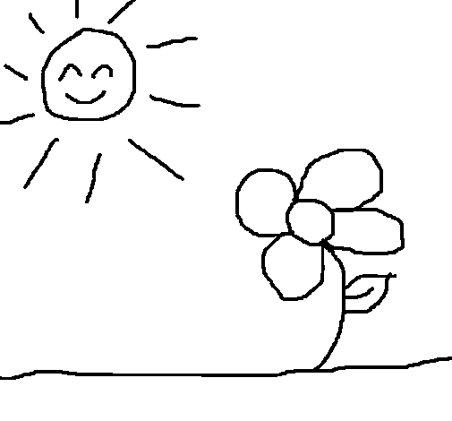 Disegno di Sole e Fiore 2 da Colorare