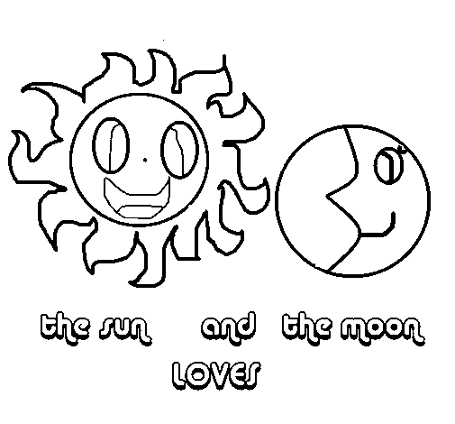 Disegno di Sole e luna da Colorare