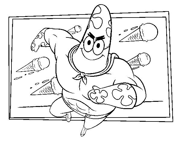 Disegno di SpongeBob - Supergenialone per l'attacco da Colorare