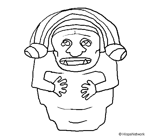 Disegno di Statua di demonio maya da Colorare