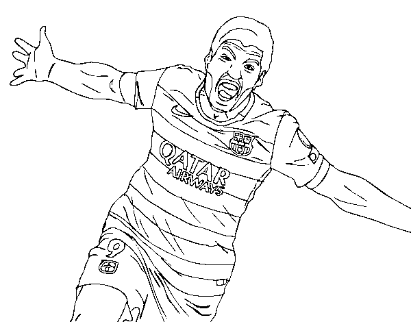 Disegno di Suárez celebrare un gol da Colorare