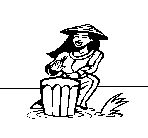 Disegno di Suonatrice di bongo  da Colorare