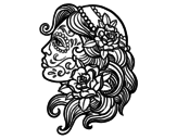 Disegno di Tatuaggio di Catrina da colorare