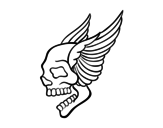 Dibujo de Tatuaggio di teschio con le ali