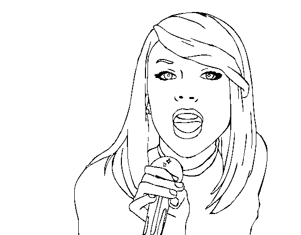 Disegno di Taylor Swift cantando da Colorare