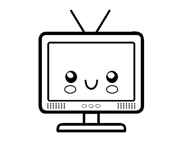 Disegno di Televisione con antenna da Colorare