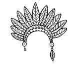 Disegno di Testa corona di piume indiano da colorare