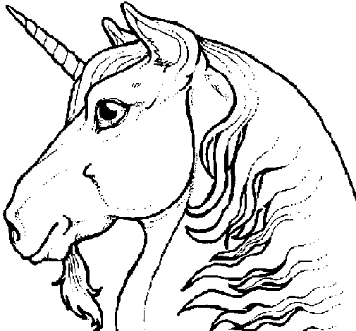 Disegno di Testa di unicorno  da Colorare