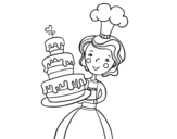 Dibujo de Torta di compleanno fatta in casa