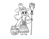 Disegno di Travestimento da strega di Halloween da colorare