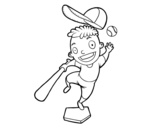 Dibujo de Un battitore di baseball