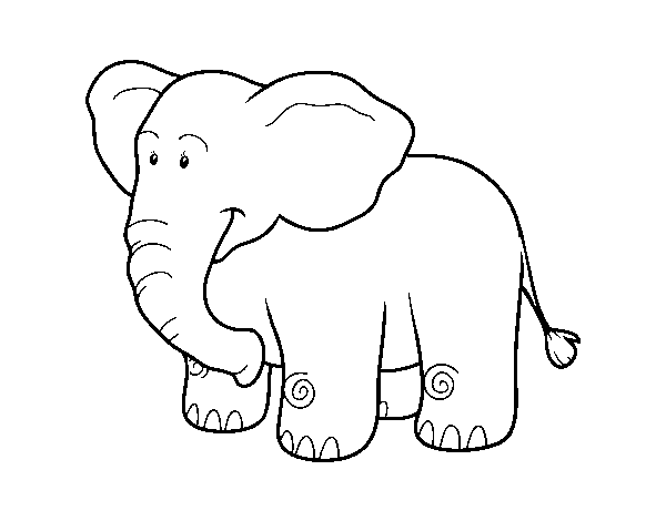 Disegno di Un elefante africano da Colorare