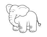 Disegno di Un elefante africano da colorare