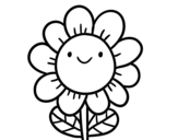 Dibujo de Un fiore sorridente