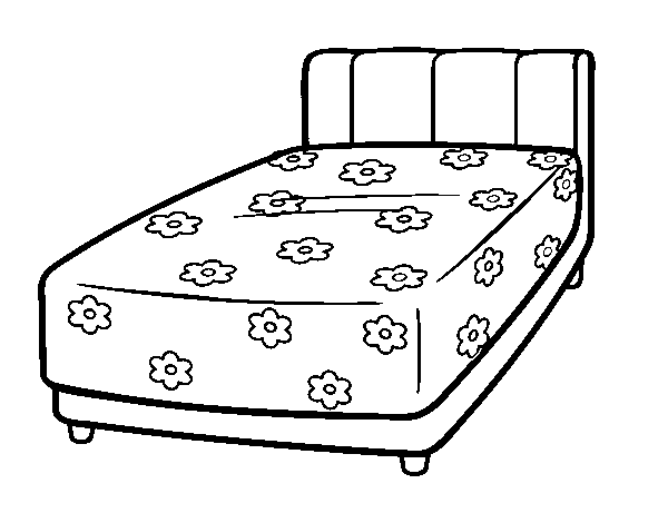 Disegno di Un letto da Colorare