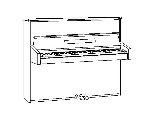 Disegno di Un pianoforte verticale da Colorare