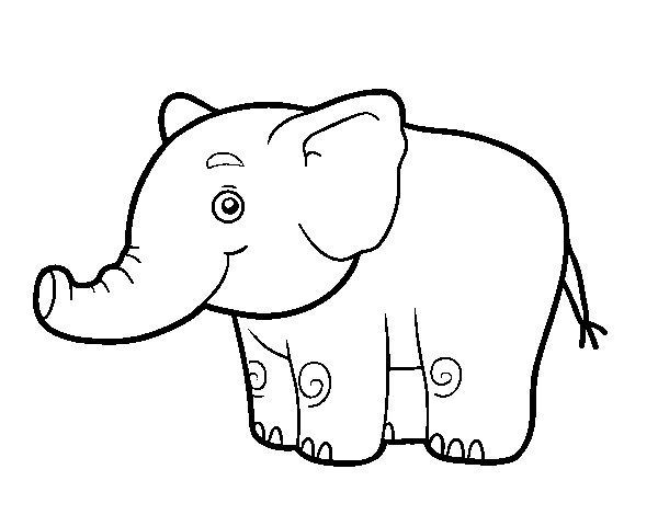 Disegno di Un piccolo elefante da Colorare
