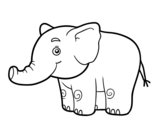 Disegno di Un piccolo elefante da colorare