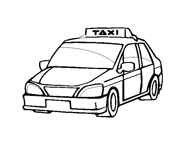 Disegno di Un taxi da Colorare
