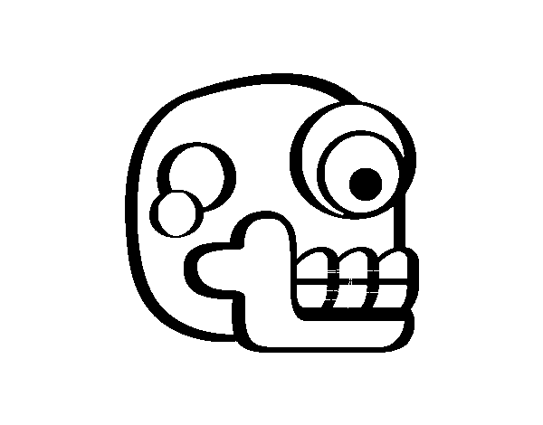 Disegno di Un teschio azteco da Colorare