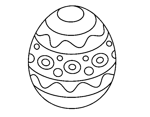Disegno di Un uovo di Pasqua con motivi da Colorare