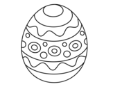 Disegno di Un uovo di Pasqua con motivi da colorare