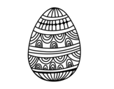Disegno di  un uovo di Pasqua decorato da colorare