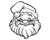 Disegno di Una faccia di Babbo Natale da colorare