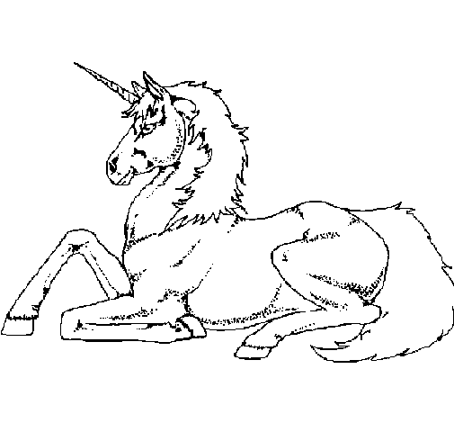 Disegno di Unicorno seduto  da Colorare