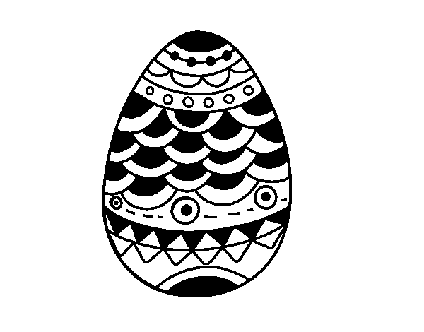 Disegno di Uovo di Pascua in stile giapponese da Colorare