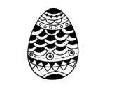 Disegno di Uovo di Pascua in stile giapponese da colorare