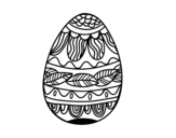 Disegno di Uovo di Pasqua con motivo vegetale da colorare
