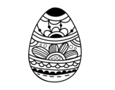 Disegno di Uovo di Pasqua con stampa floreale da colorare