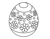 Disegno di Uovo di Pasqua di primavera da colorare