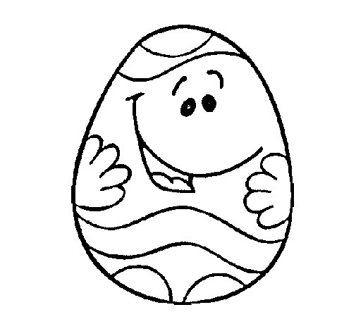 Disegno di Uovo di Pasqua felice da Colorare