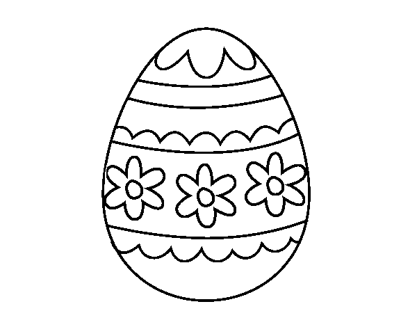 Disegno di Uovo di Pasqua floreale da Colorare