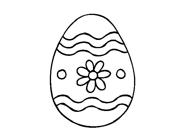 Disegno di Uovo di Pasqua margherita da Colorare