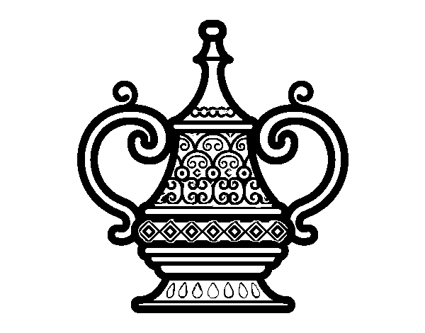 Disegno di Vaso arabo da Colorare