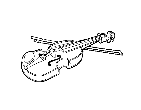 Disegno di Violino Stradivarius da Colorare