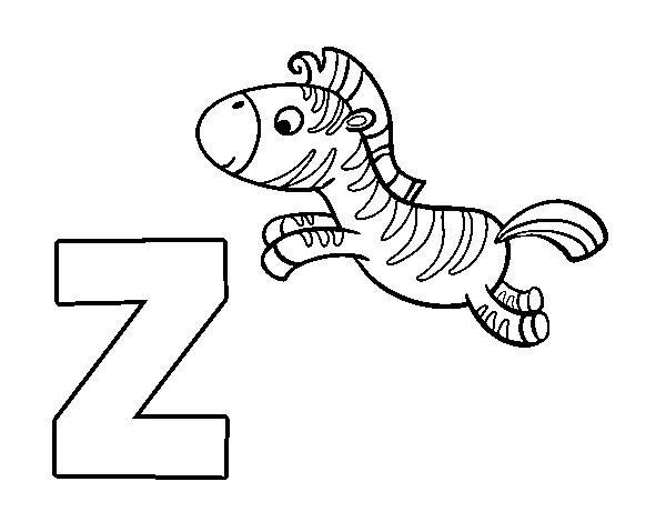 Disegno di Z di Zebra da Colorare